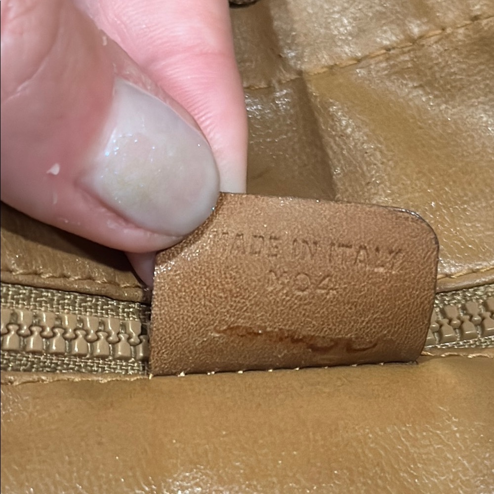 Celine Tan and Brown Toiletry Bag with Geometric Pattern - Picture 7 of 14